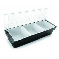 Contenedor 3 Condimentos coctelería con Tapa