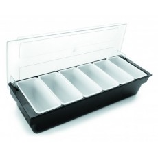 Contenedor 6 Condimentos coctelería con Tapa