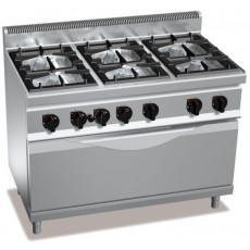 Cucina 6 bruciatore con forno a Gas versione enhanced Maxi