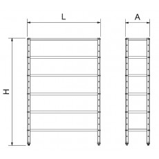 Regal 175 x 50 x 100 cm 5 Regale Edelstahl